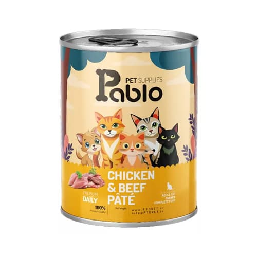 کنسرو گربه بالغ پابلو پته مرغ Pablo وزن 430 گرم