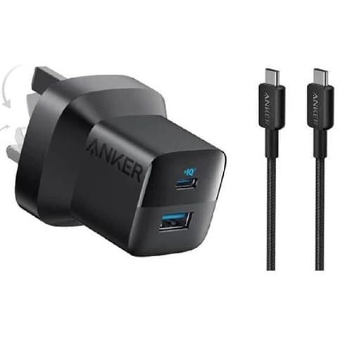 شارژر دیواری انکر Anker 323 Dual Port 33W Charger WithType-C To Lightning مدل B2331