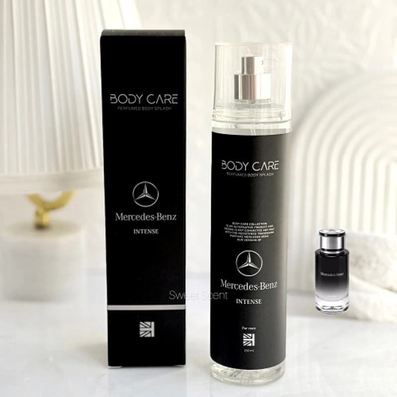 بادی اسپلش مردانه بادی کر مدل مرسدس بنز اینتنس Mercedes Benz Intense حجم 250 میلی لیتر — تصویر ۳