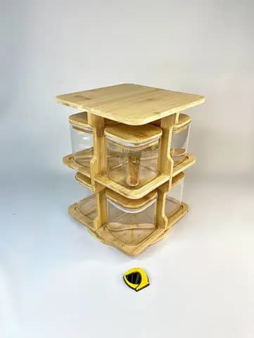 پاسماوری چرخشی مربع بامبو 8 تکه 20×20 سانتیمتر — تصویر ۳