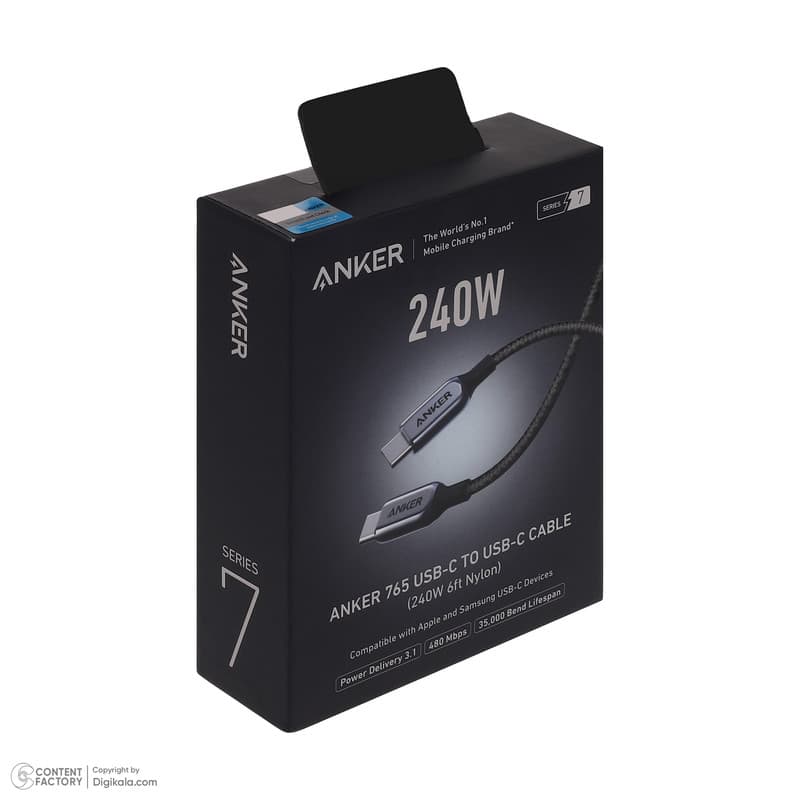 کابل USB-C به USB-C انکر 240 وات Anker 765 240W 6FT USB-C to USB-C Cable A8866HA1 — تصویر ۲