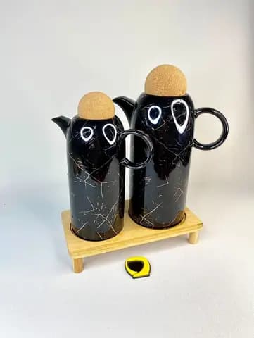 روغن ریز سرامیکی مشکی ماربل جفتی در توپی