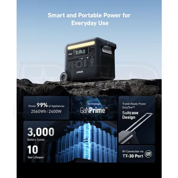 نیروگاه همراه انکر Anker SOLIX F2600 2560Wh مدل A1781 — تصویر ۳