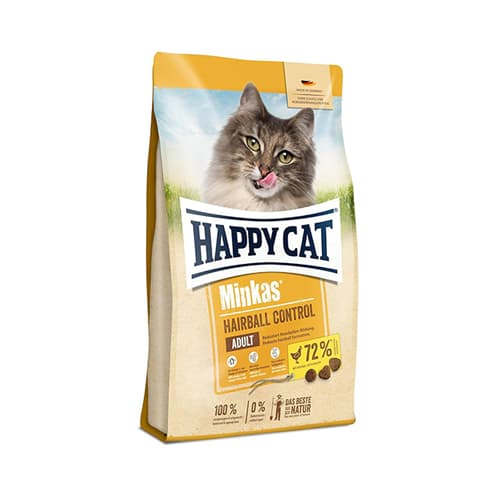 غذای خشک گربه بالغ هپی کت مینکاس آنتی هیربال مرغ Happy Cat Hairball وزن 1 کیلوگرم (فله)