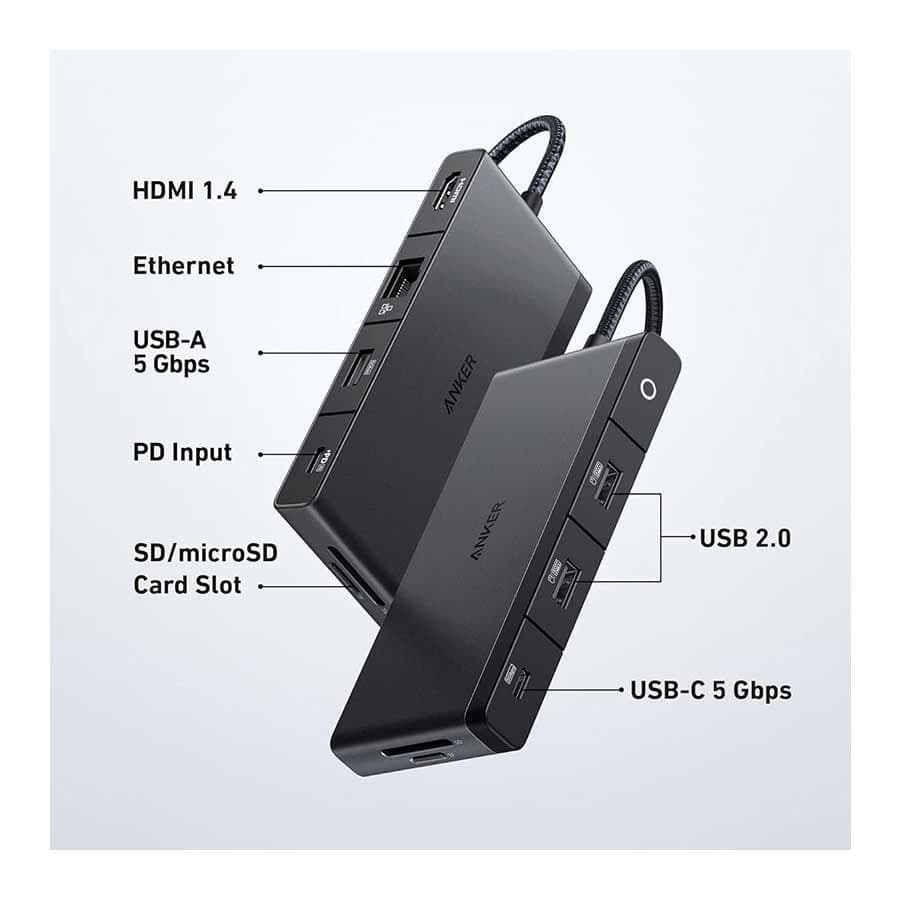 هاب دیتا 9 پورت انکر Anker 552 USB C Hub 9 in 1 A8373 — تصویر ۲