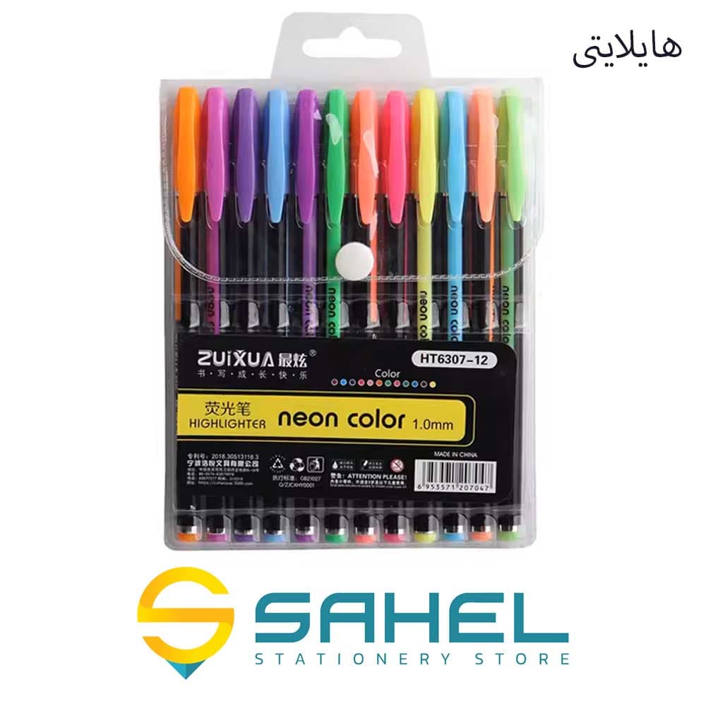 خودکار 12رنگ خارجی neon color