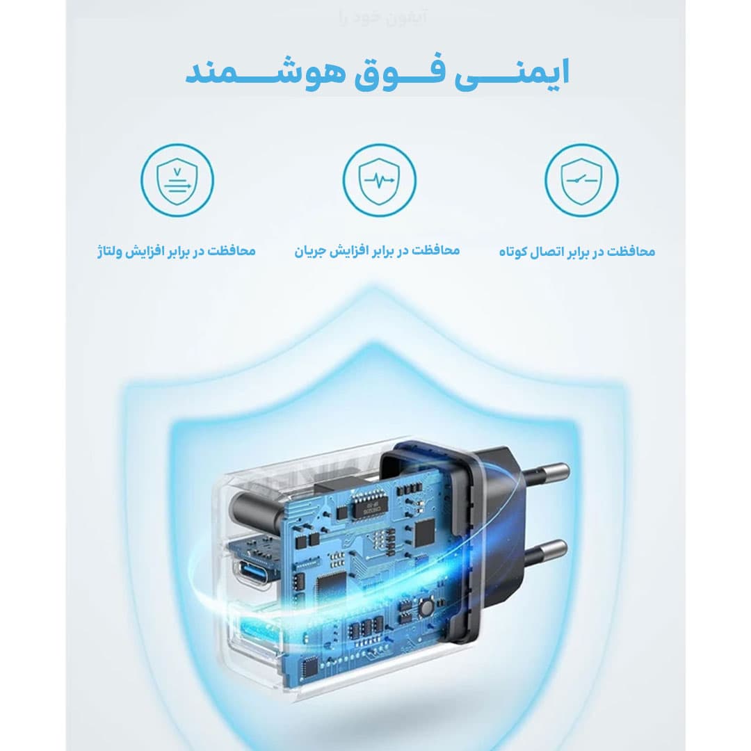 شارژر دیواری انکر Anker 20W Charger 2 Port Block USB C مدل B2348 — تصویر ۳