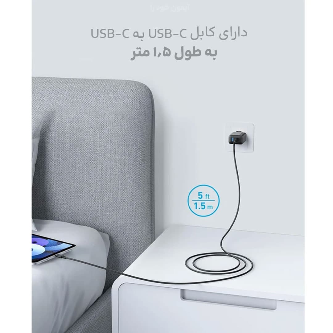 شارژر دیواری انکر Anker 20W Charger 2 Port Block USB C مدل B2348 — تصویر ۴