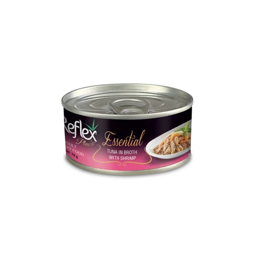 کنسرو گربه بالغ رفلکس پلاس نچرال ماهی تن و میگو در آب گوشت Reflex وزن 70 گرم