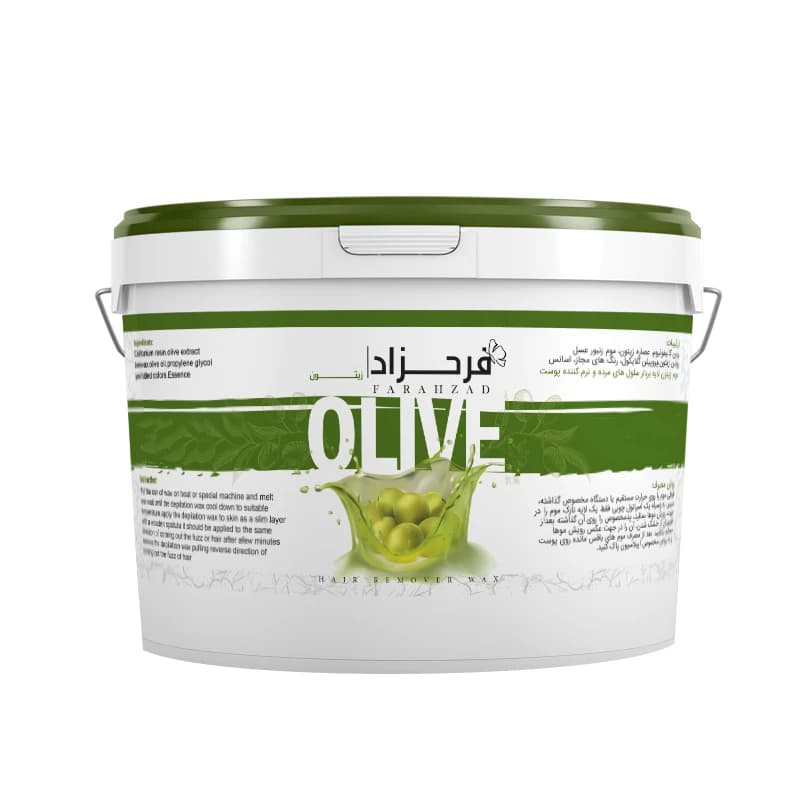 موم موبر فرحزاد مدل موم سرد زیتون سطلی (Olive) حجم 3500 میلی لیتر