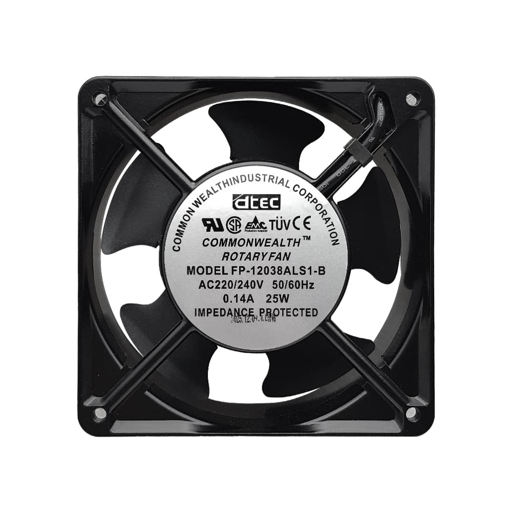 فن بلبرینگی ALUMINUM 12x12x3.8 220V 12038