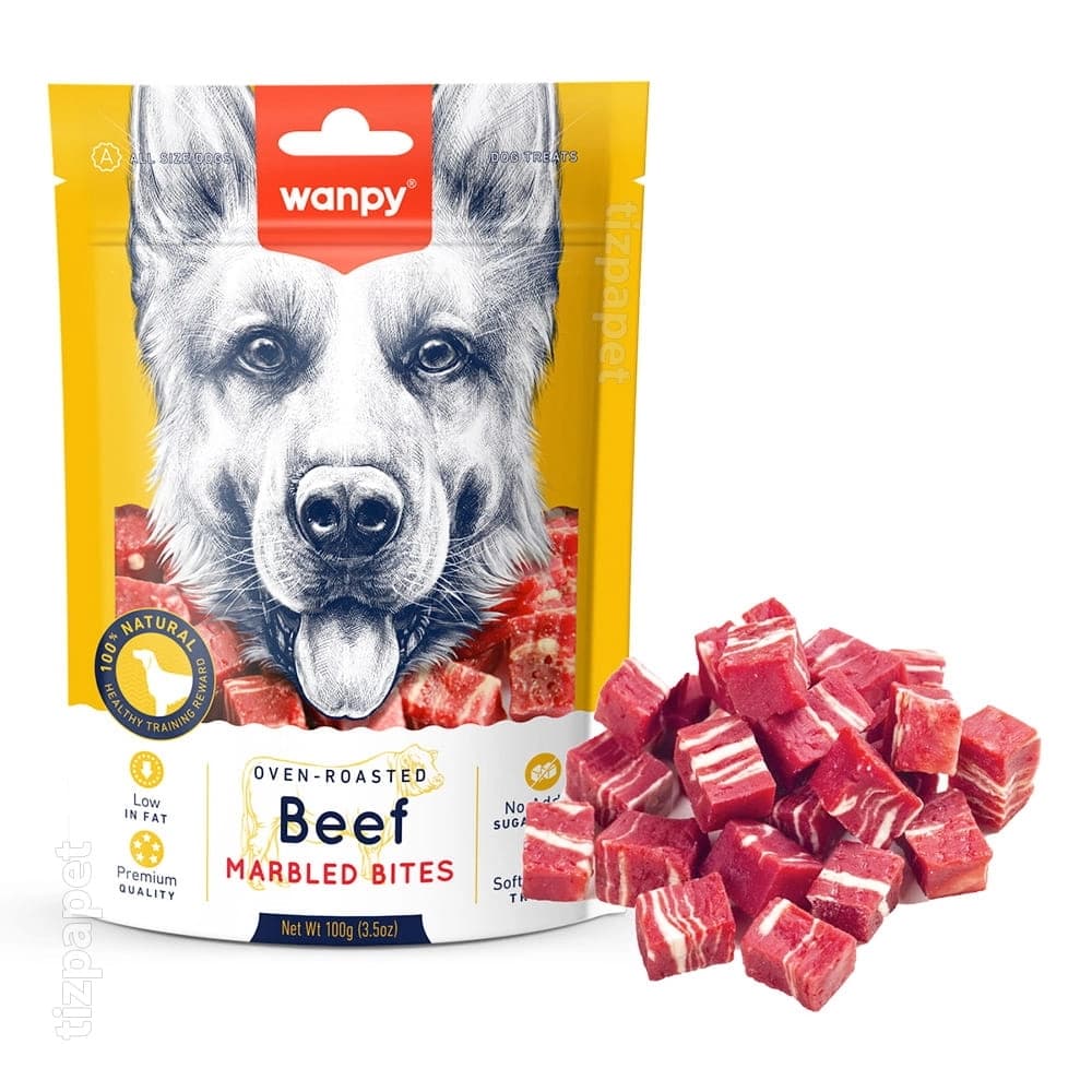 تشویقی سگ ونپی گوشت گاو Wanpy Beef Marbled Bites وزن 100 گرم — تصویر ۲