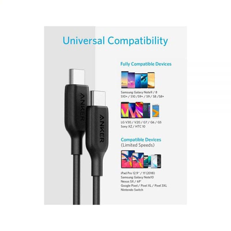 کابل انکر PowerLine III USB C to C طول ۹۰ سانت 60 وات A8852 — تصویر ۴