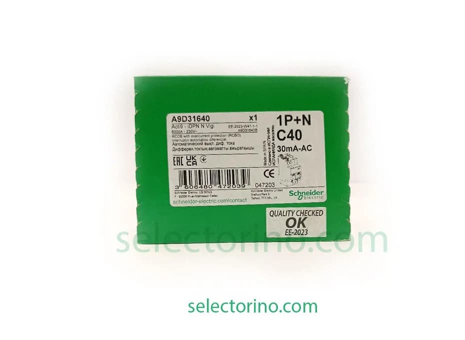محافظ جان ترکیبی تکفاز 40 آمپر 2 پل A9D31640 Schneider — تصویر ۸