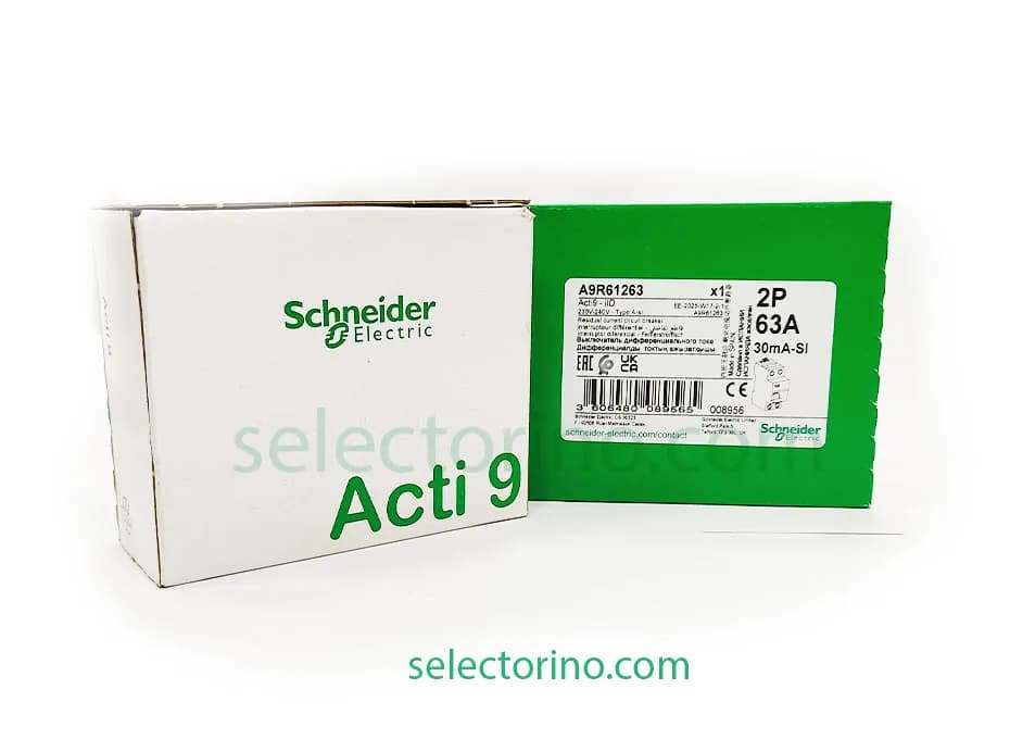 محافظ جان تکفاز 63 آمپر 30 میلی‌آمپر A9R41263 Schneider اشنایدر — تصویر ۲