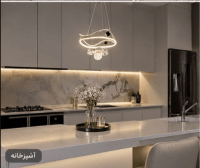 جدیدترین لوستر اتاق خواب دخترانه با اویز گل زیبا قطر 50 سانت با نور ال ای دی سه حالته کد 4148 — تصویر ۶