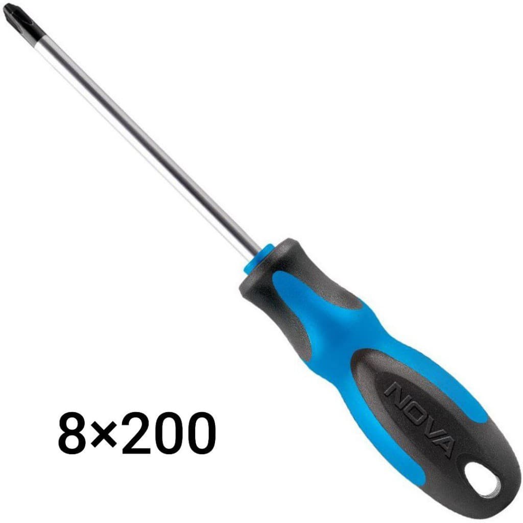پیچ گوشتی دسته پلاستیکی 200×8 چهار سو نووا NOVA مدل 1631