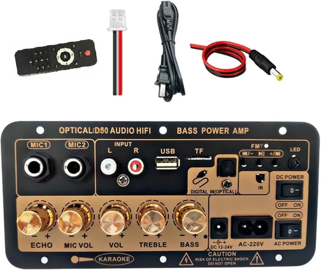 پنل کامل آمپلی فایر HIFI بلوتوثی با خروجی ساب ووفر 200W مدل D200 — تصویر ۲