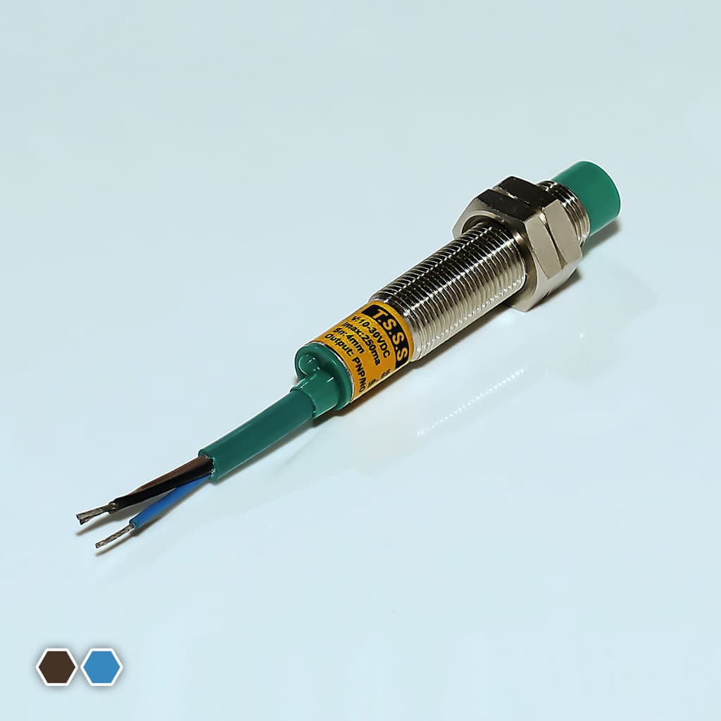 سنسور القایی تبریز سنسور، PNP-NC، قطر 12، چهارپین، فاصله تشخیص 4mm، کد IS1204-CP — تصویر ۲