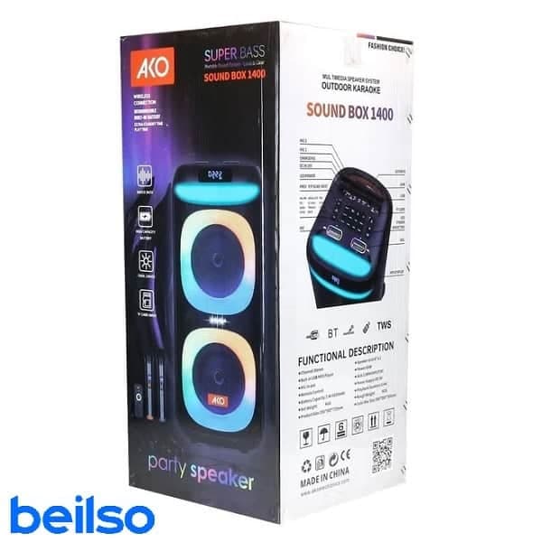 اسپیکر حرفه ای قابل حمل آکو مدل AKO Sound Box 1400 — تصویر ۵