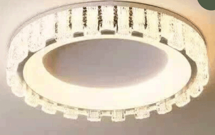 لوستر سقفی سفید اینه ای دارای ریموت دیمردار و چهار حالت نوردهی کد 6687 — تصویر ۲