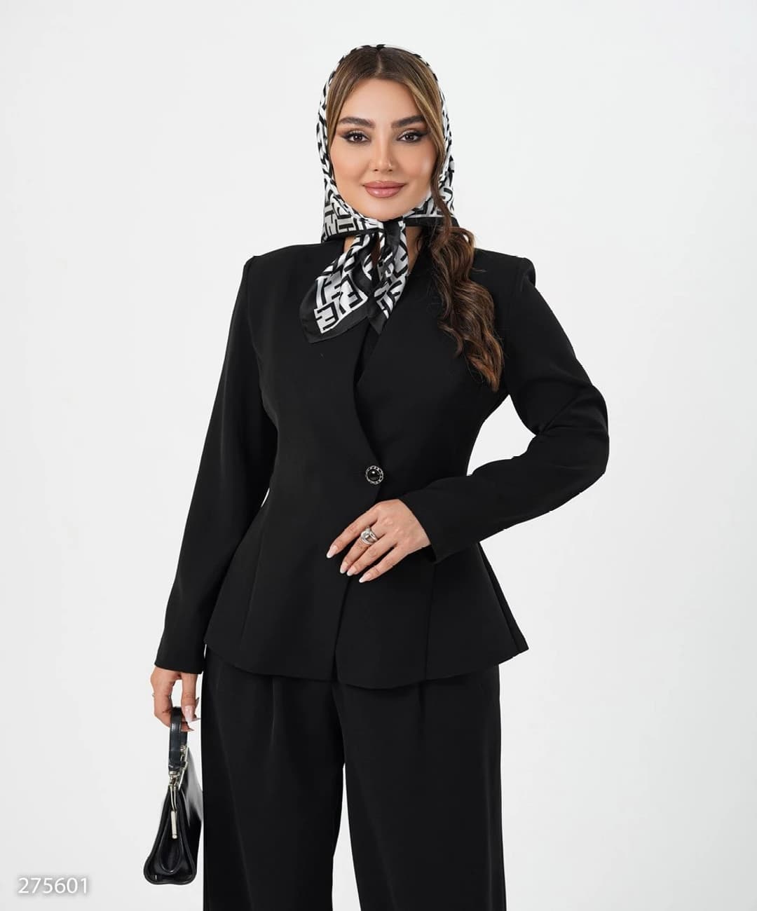 کت کرپ زارا پایین کلوش یقه گرد مدل نولا |کد:1260 — تصویر ۲