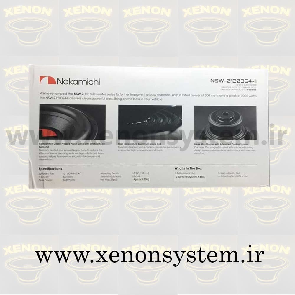 ساب ووفر خودرو ناکامیچی سایز 12 اینچ مدل NSW-Z1203S4-ll — تصویر ۵