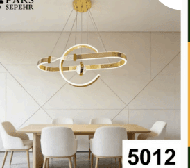 لوستر لاینر حلقه ای پرنور و لوکس با رنگ بدنه کروم کد5012 — تصویر ۲