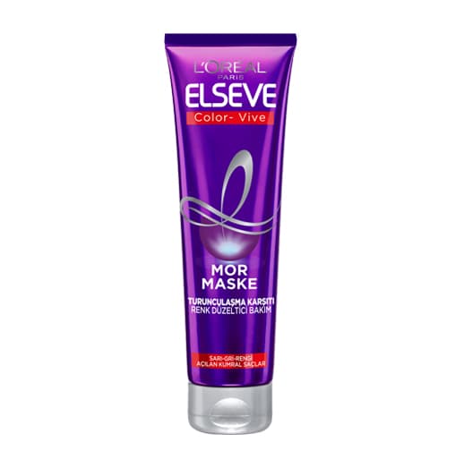 ماسک مو لورال بنفش ضد زردی موهای رنگ شده 150 میل Loreal Hair Mask Elseve Color Vive Turunculasma Karsiti 150ml