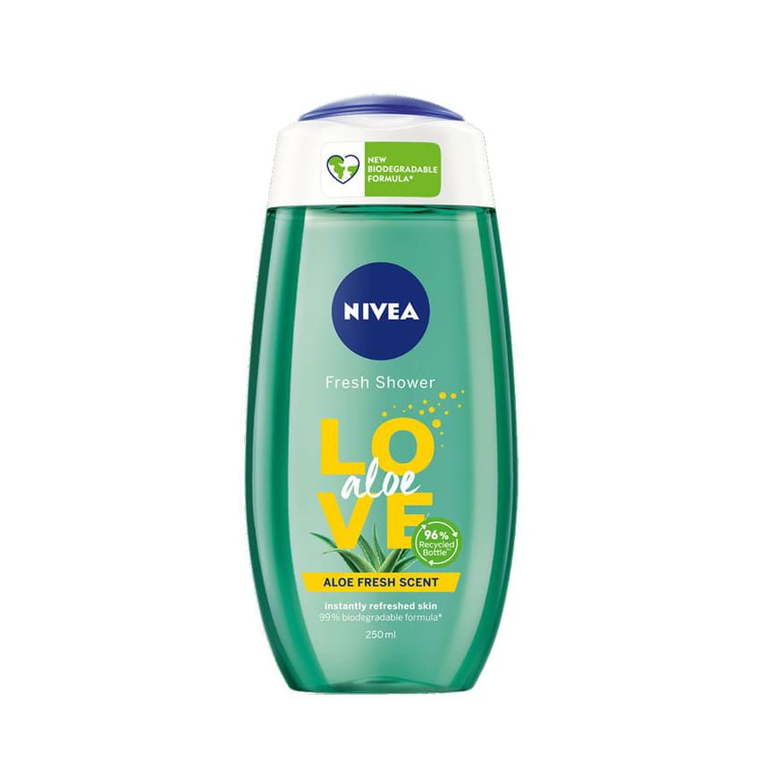 شامپو بدن نیوا مدل fresh shower رایحه آلوئه ورا حجم 250 میلی لیتر
