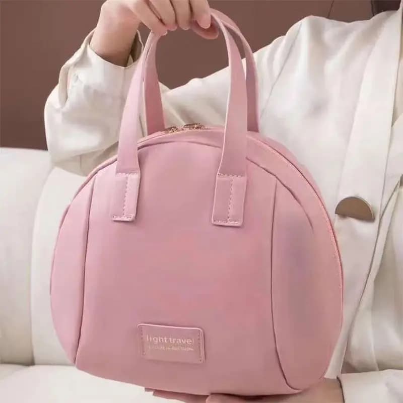 کیف آرایش چرم دسته دار