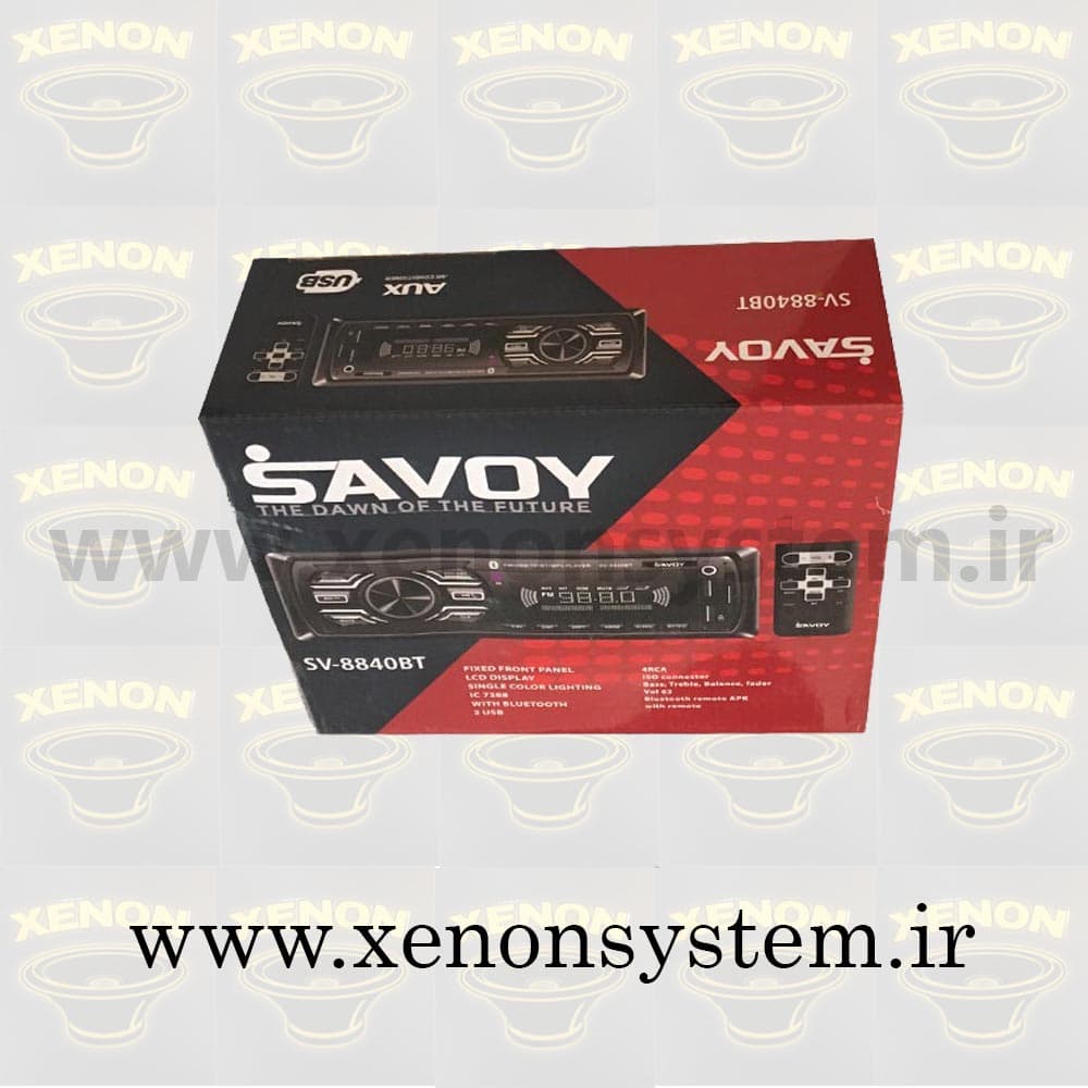 پک اقتصادی پخش پنل ثابت ساووی مدلSV-8840BT (گارانتی دار) و اسپیکر ساووی مدل SV-6901