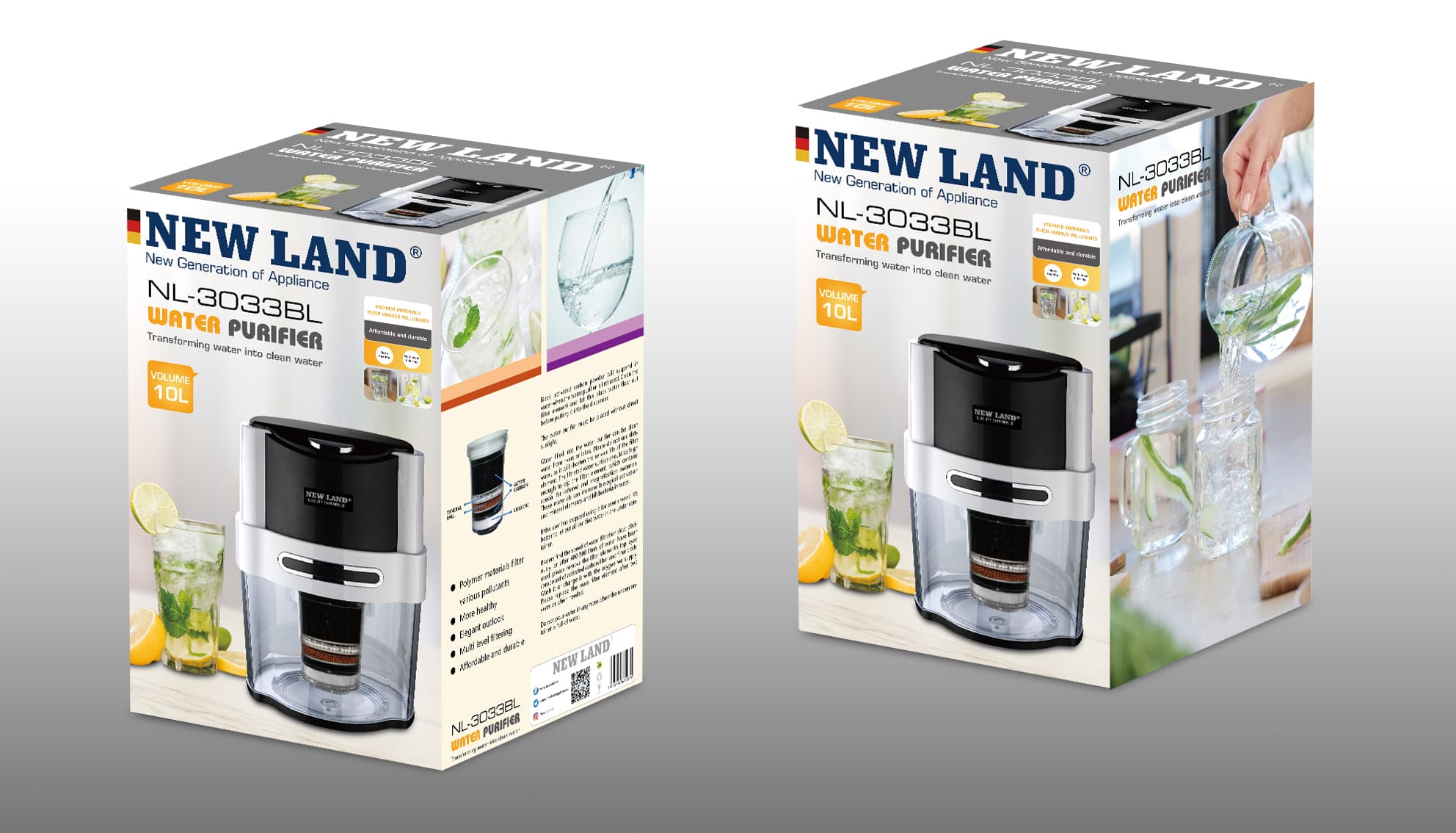 مخزن فیلتر دار آبسردکن نیولند مدل Water filter tank NEWLAND NL-3033BL — تصویر ۳