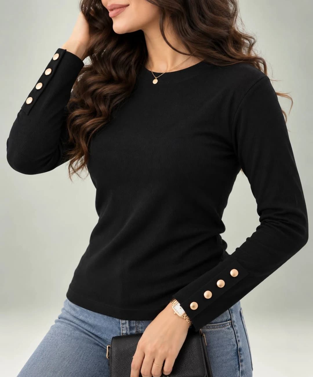 بلوز فانریپ پنبه کبریتی یقه گرد طرح zara مدل مایلو |کد:7106 — تصویر ۵