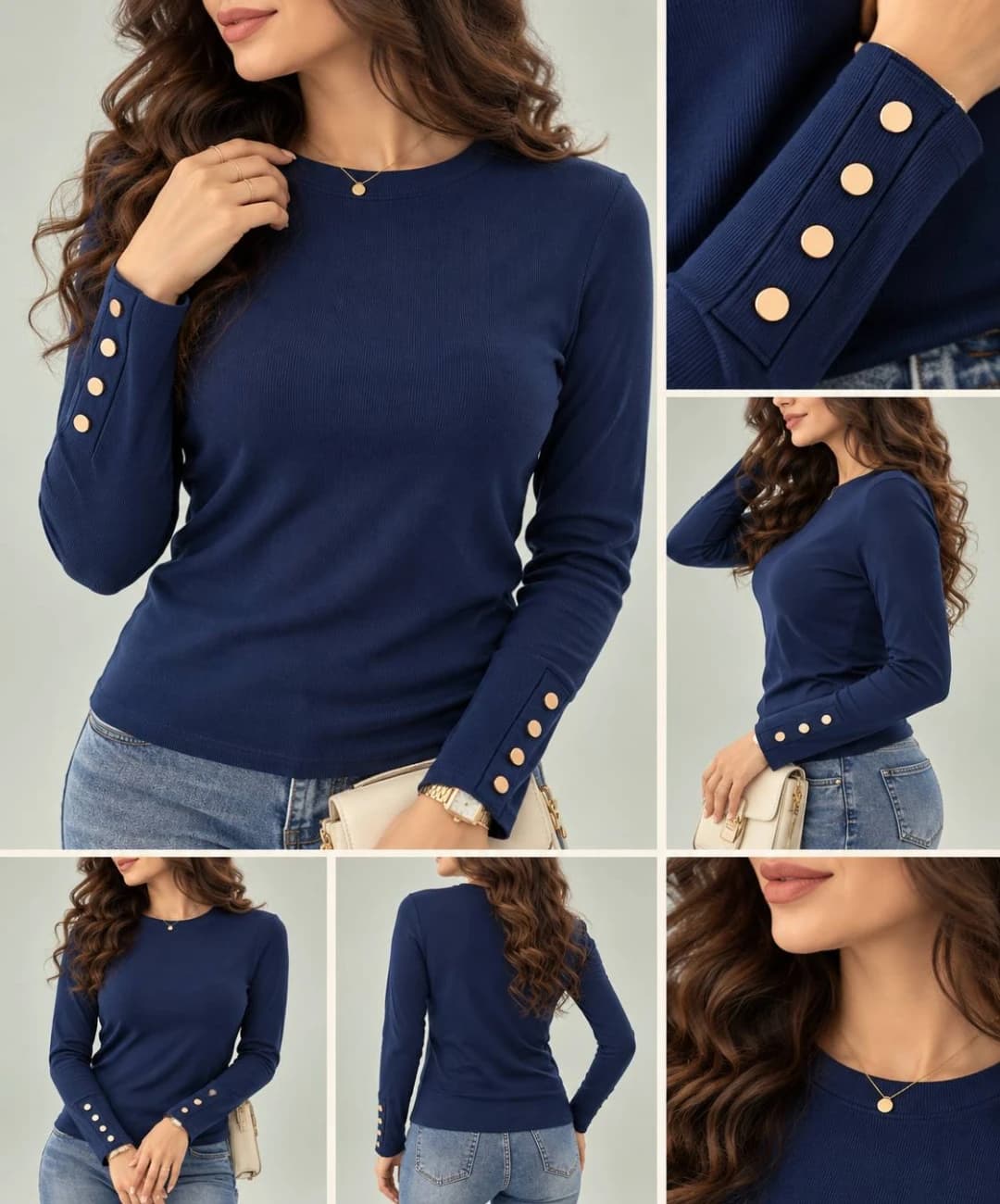 بلوز فانریپ پنبه کبریتی یقه گرد طرح zara مدل مایلو |کد:7106 — تصویر ۴