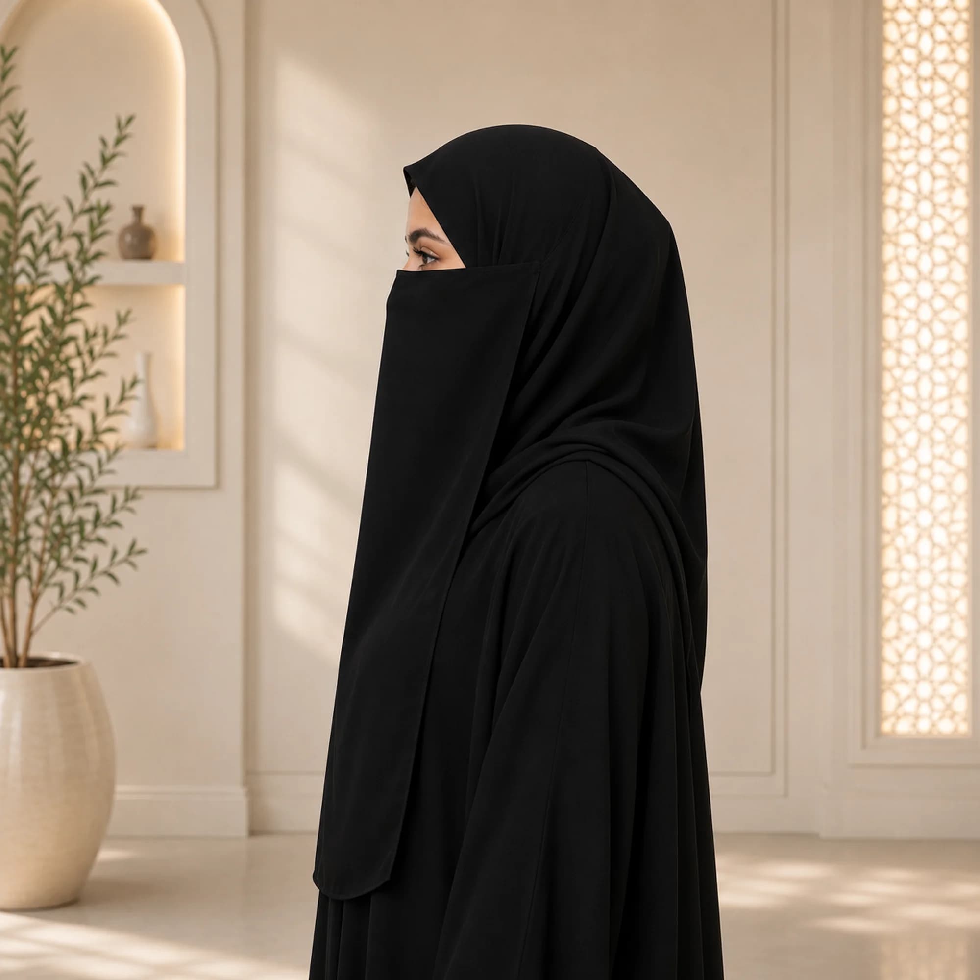 پوشیه نقاب عربی حریر — تصویر ۳
