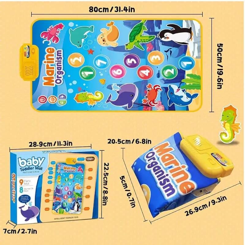 مت کودک موزیکال مدل Baby Toddler Mat طرح حیوانات دریایی کد 75752 — تصویر ۵