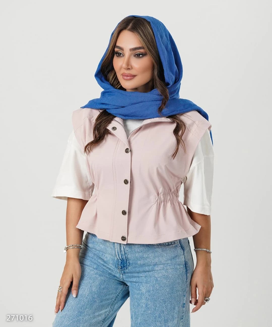 وست کتان یقه ایستاده پشت کش مدل پالوما |کد:7101