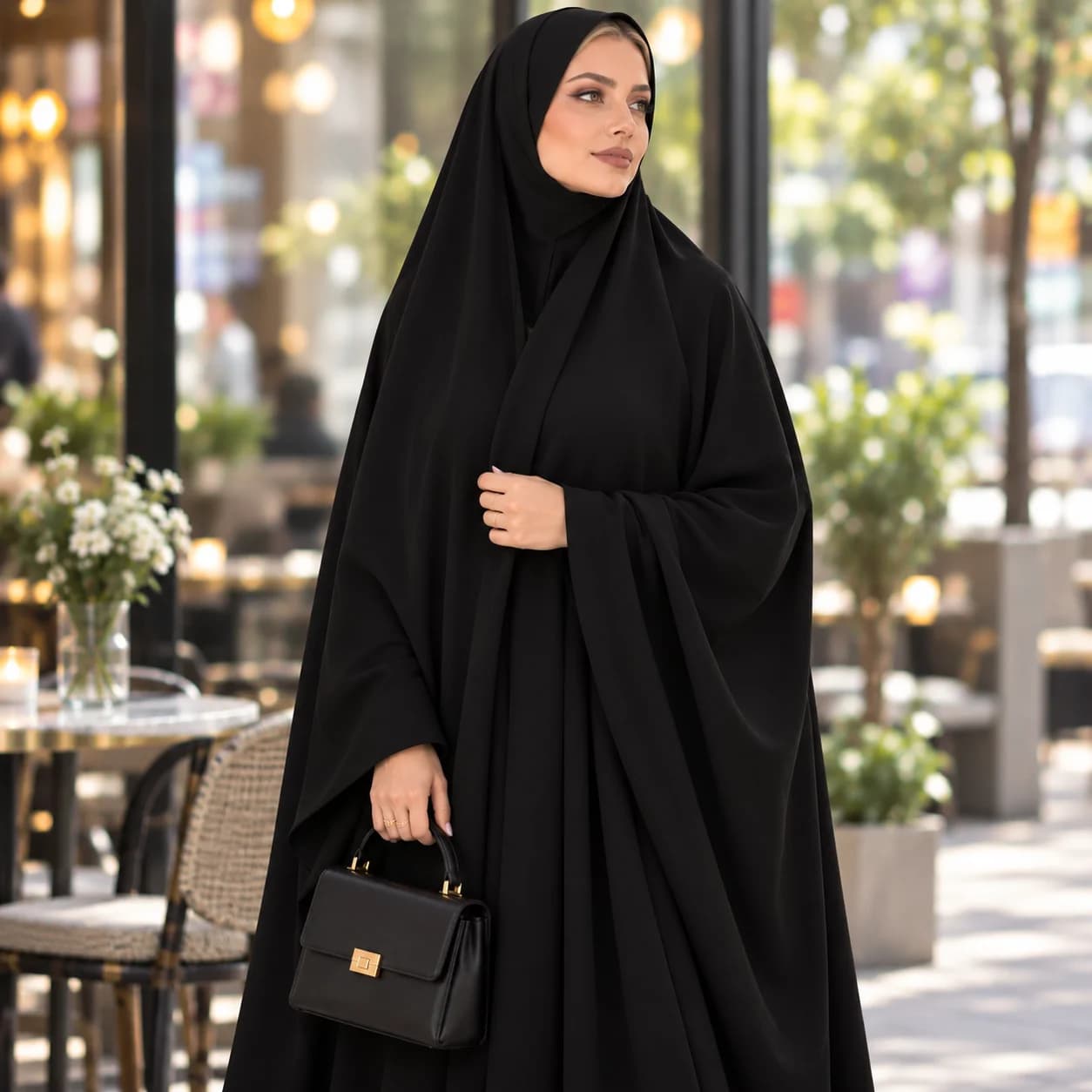 چادر سنتی کرپ ایرانی رویال — تصویر ۲