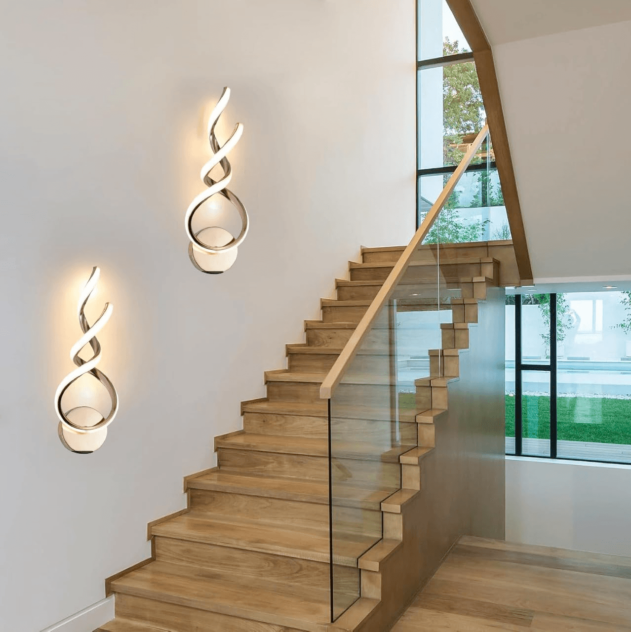 دیوارکوب LED مدرن سه رنگ چراغ دیواری پرنور، مناسب برای اتاق خواب، اتاق نشیمن، روشنایی راهرو، روشنایی کتابخانه و کنار شومینه و آینه و جاکفشی و کنسول — تصویر ۲