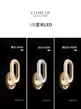 چراغ دیواری حلقه‌ای LED راهرویی، آباژور الماسی شکل آراندلا، دیوارکوب LED لوکس، چراغ دیواری کنار تخت خواب، چراغ دیواری راهرویی اتاق خواب — تصویر ۳