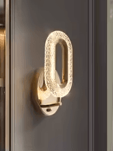 چراغ دیواری حلقه‌ای LED راهرویی، آباژور الماسی شکل آراندلا، دیوارکوب LED لوکس، چراغ دیواری کنار تخت خواب، چراغ دیواری راهرویی اتاق خواب — تصویر ۲