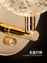 چراغ دیواری حلقه‌ای LED راهرویی، آباژور الماسی شکل آراندلا، دیوارکوب LED لوکس، چراغ دیواری کنار تخت خواب، چراغ دیواری راهرویی اتاق خواب — تصویر ۴