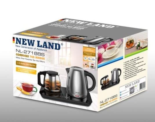 چای ساز کنارهمی استیل نیولند مدل side by side tea maker NEWLAND NL-2718BS