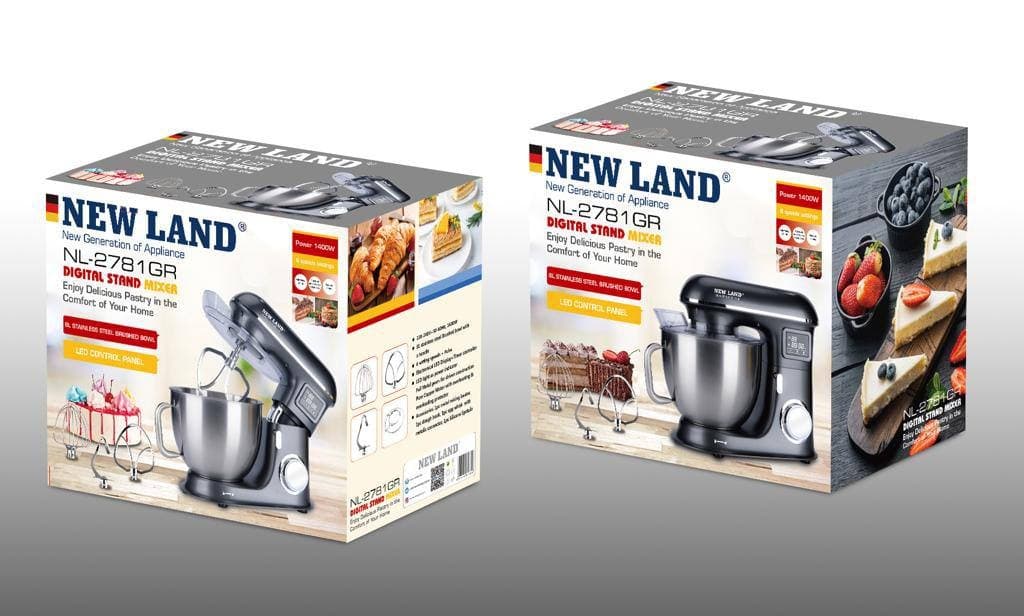 همزن صنعتی 8 لیتری کلید لمسی نیولند مدل industrial mixer NEWLAND NL-2781GR