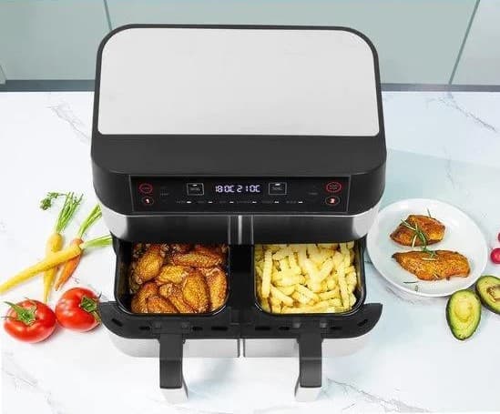 سرخ کن بدون روغن 8 لیتری 2 قلو نیولند مدل air fryer NEWLAND NL-2745BS — تصویر ۲