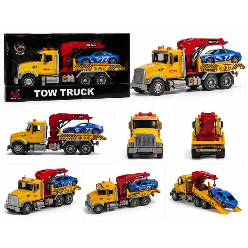ماشین کامیون یدک کش با بیل قرمز مدل Tow truck کد 666-56 — تصویر ۲