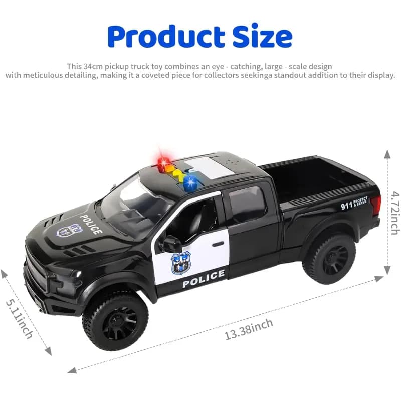 ماشین پلیس مشکی مدل Dodge Ram موزیکال کد 666-91 — تصویر ۷