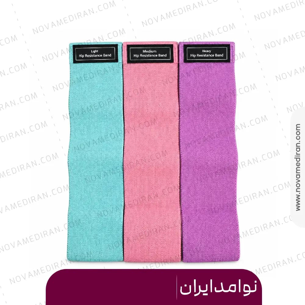 کش ورزشی مینی لوپ پارچه ای بسته ۳ عددی