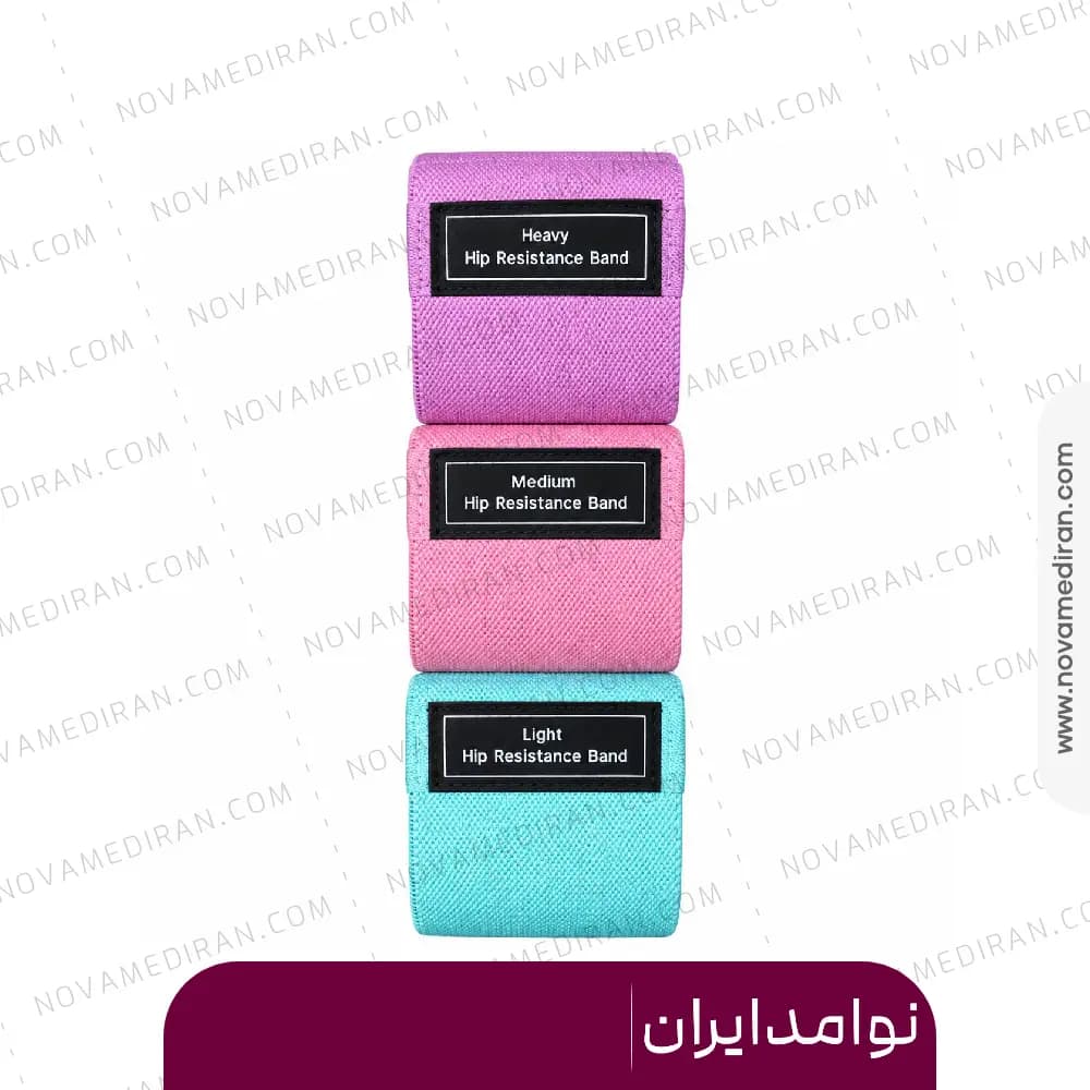کش ورزشی مینی لوپ پارچه ای بسته ۳ عددی — تصویر ۲